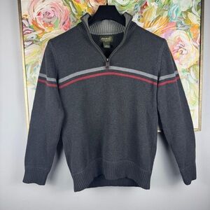 Eddie Bauer Men’s Quarter Zip Sweater Size M – Gray Knit Pullover